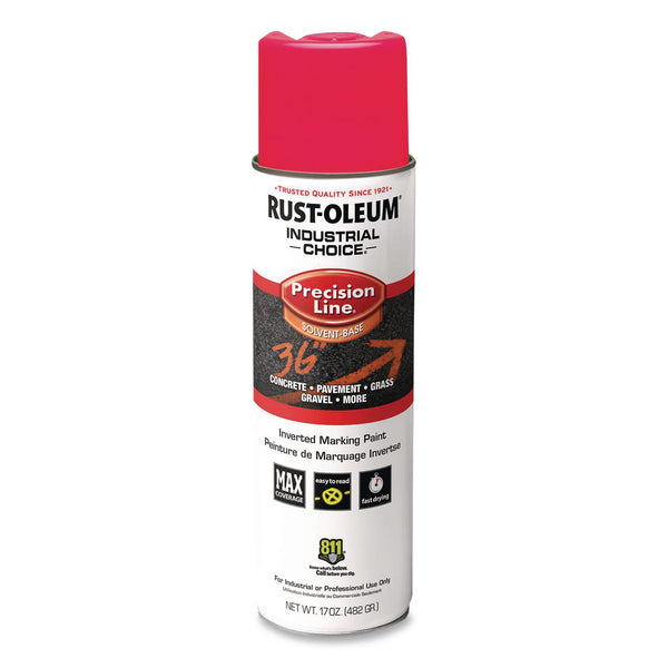 Rust-Oleum® Industrial Choice M1600 System Solvent-Based Precision Line Marking Paint, Flat Fluorescent Pink, 17 oz Aerosol Can,12/Carton (RST1661838V) Case of 12