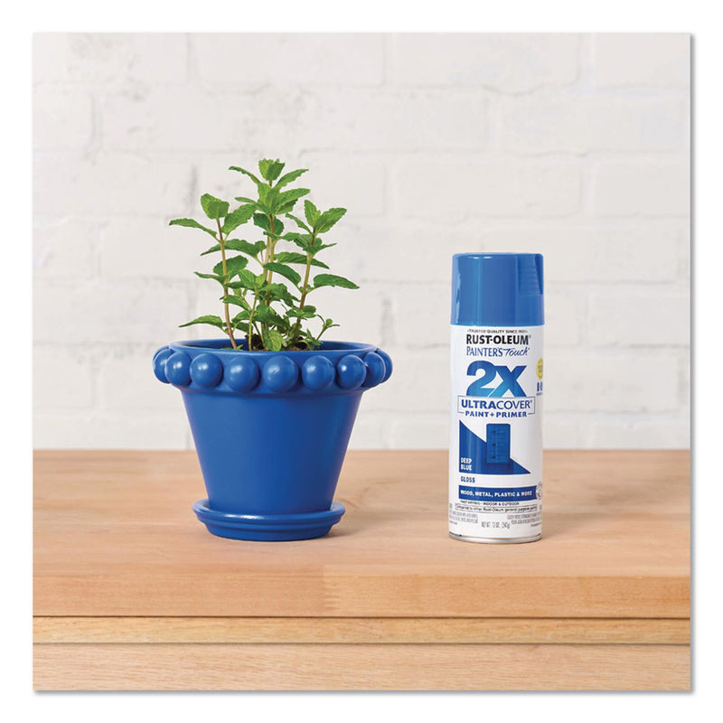 Rust-Oleum® Painter's Touch 2X Ultra Cover Spray Paint, Gloss Deep Blue, 12 oz Aerosol Can, 6/Carton (RST334032) Case of 6