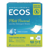 ECOS® Liquidless Laundry Detergent Sheets, Free and Clear, 50 Sheets/Box (EOP953710EA) Each