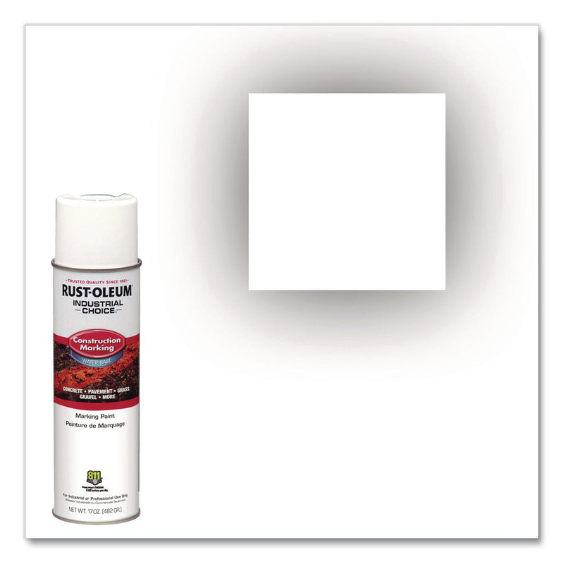 Rust-Oleum® Industrial Choice M1400 System Water-Based Construction Marking Paint, Gloss White, 17 oz Aerosol Can, 12/Carton (RST264692CT) Case of 12