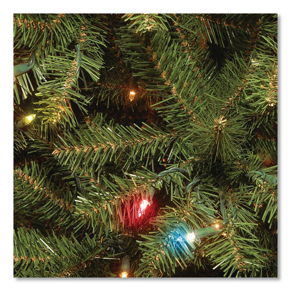 National Tree Company® Pre-Lit Aspen Spruce Slim Tree, 48" x 48" x 90", Green Tree, Green Tree Stand (NTTAP730175) Each