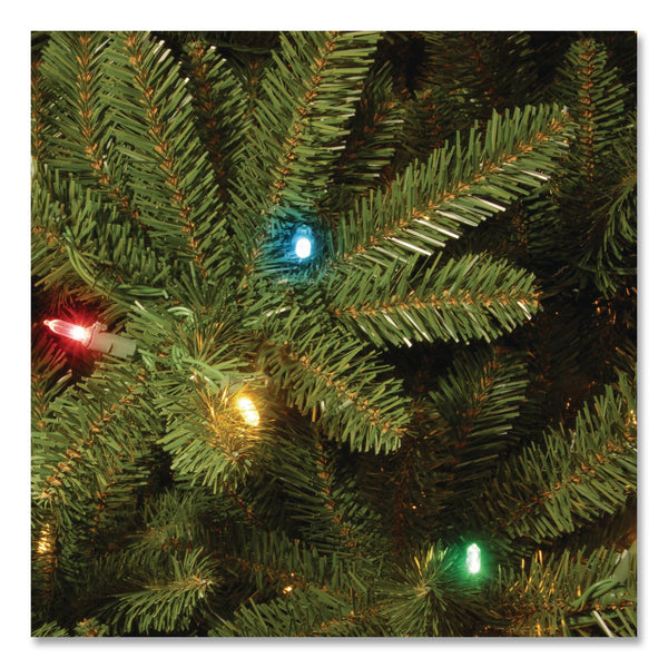 National Tree Company® Pre-Lit Natural Fraser Fir Tree, 60" x 60" x 90", Green Tree, Green Tree Stand (NTTNAFFMH175RLO) Each
