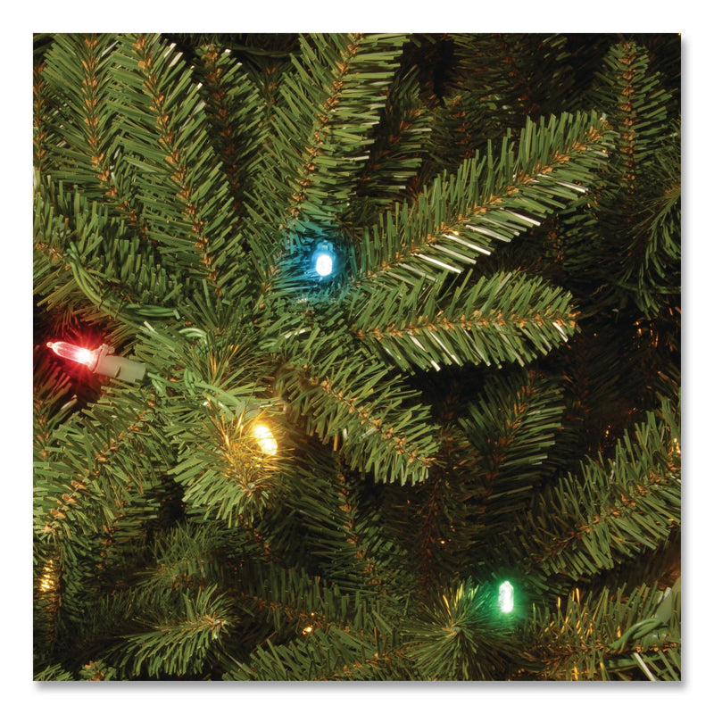National Tree Company® Pre-Lit Natural Fraser Fir Tree, 60" x 60" x 90", Green Tree, Green Tree Stand (NTTNAFFMH175RLO) Each