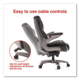 Alera® Leithen Bonded Leather Big and Tall Midback Chair, Supports 400 lbs,19.49" - 22.44" Seat Height, Black Seat/Back, Silver Base (ALELT42B49) Each