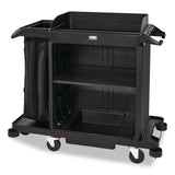 Rubbermaid® Commercial Compact Housekeeping Cart?, Plastic, 3 Shelves 1 Bin, 23 x 53.12 x 19.1, Black (RCP2202585) Each