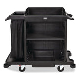 Rubbermaid® Commercial Compact Housekeeping Cart?, Plastic, 3 Shelves 1 Bin, 23 x 53.12 x 19.1, Black (RCP2202585) Each