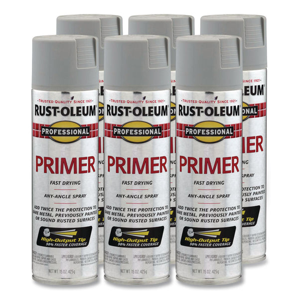 Rust-Oleum® Professional Spray Paint, Flat Gray, 15 oz Aerosol Can, 6/Carton (RST7582838CT) Case of 6
