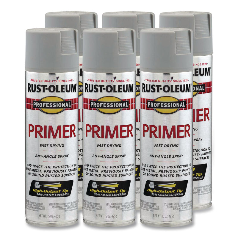 Rust-Oleum® Professional Spray Paint, Flat Gray, 15 oz Aerosol Can, 6/Carton (RST7582838CT) Case of 6