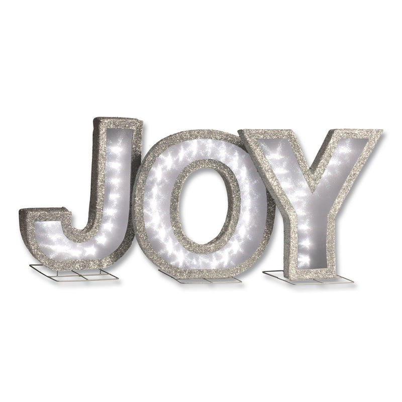 National Tree Company® Pre-Lit LED JOY Decoration, AC Powered, Blue/Green/Red LED Lights, 1.75" x 55" x 18", Red (NTTDF000021X) Each