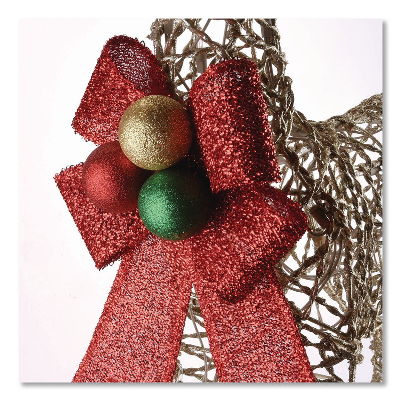 National Tree Company® Champagne Glitter Deer Family, AC Powered, Warm White LED Lights, 27" x 8.5" x 60", Champagne (NTTDF370001U) Each