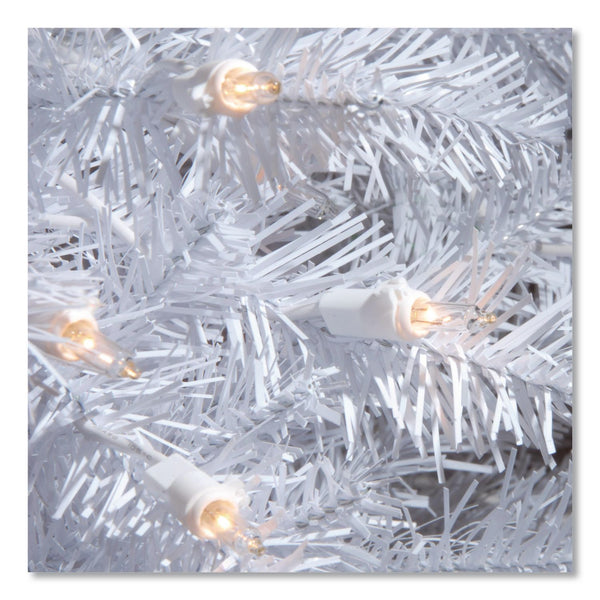 National Tree Company® Pre-Lit Dunhill Fir White Tree, 59" x 55" x 84", White Tree, White Tree Stand (NTTDUWH70LO) Each