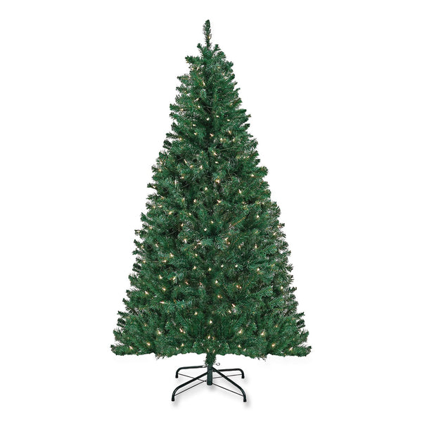 National Tree Company® Pre-Lit Acacia Tree, 37" x 37" x 70.8", Green Tree, Green Tree Stand (NTTAC10030860) Each