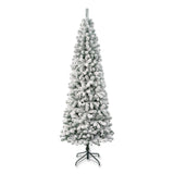 National Tree Company® Acacia Medium Flocked Tree, 34" x 34" x 88.5" Green Tree, Green Tree Stand (NTTAC10050275F) Each