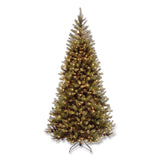 National Tree Company® Pre-Lit Aspen Spruce Slim Tree, 38" x 38" x 72", Green Tree, Green Tree Stand (NTTAP730060) Each