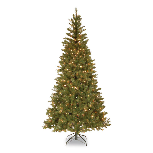 National Tree Company® Pre-Lit Aspen Spruce Slim Tree, 42" x 42" x 78", Green Tree, Green Tree Stand (NTTAP730065) Each