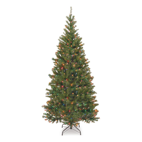 National Tree Company® Pre-Lit Aspen Spruce Slim Tree, 48" x 48" x 90", Green Tree, Green Tree Stand (NTTAP730175) Each