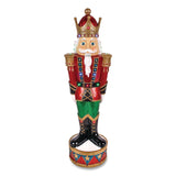 National Tree Company® Nutcracker Christmas Decor, AC Powered, Blue/Green/Red/Yellow LED Lights, 10" x 11.37" x 36.5", Red (NTTBG18492AR1) Each