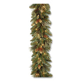 National Tree Company® Pre-Lit Carolina Pine Garland, AC Powered, Clear Incandescent Lights, 108" Long, Green (NTTCAP33069A1) Each