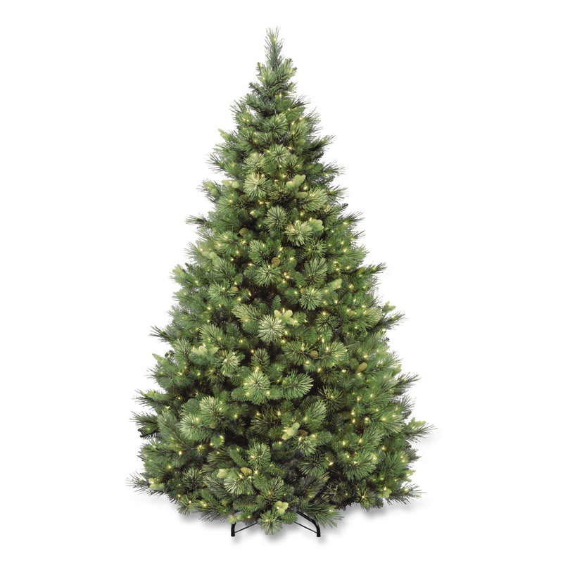 National Tree Company® Pre-Lit Carolina Pine Tree, 58" x 58" x 84", Green Tree, Green Tree Stand (NTTCAP330670) Each