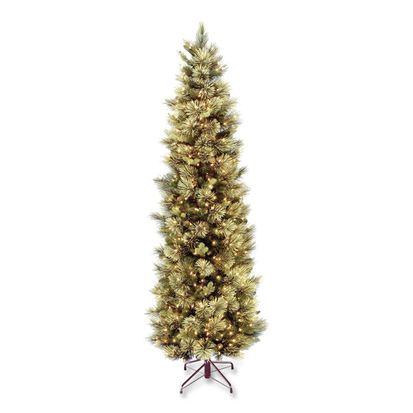 National Tree Company® Pre-Lit Carolina Pine Slim Tree, 29" x 29" x 78", Green Tree, Green Tree Stand (NTTCAP333065) Each