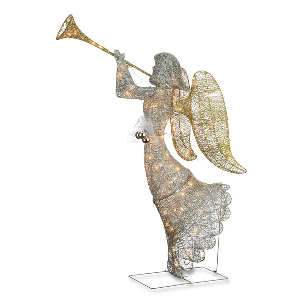 National Tree Company® Silver Angel Decor, AC Powered, Cool White LED Lights, 24" x 30 "x 48", Silver (NTTDF070005U) Each