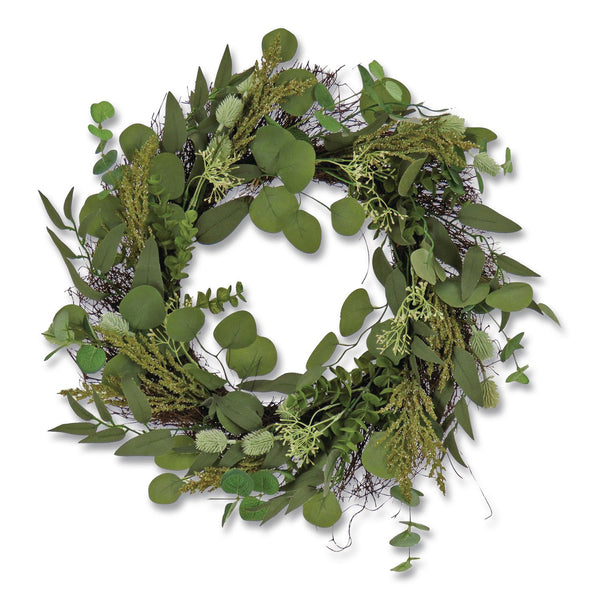 National Tree Company® Eucalyptus and Baby's Breath Spring Wreath, 22" Diameter x 5" h, Green (NTTDL8765F22213) Each