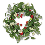 National Tree Company® Petunia and Strawberry Wreath, 22" Diameter x 5"h, White (NTTDS69S21G9324) Each