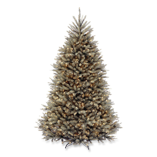 National Tree Company® Pre-Lit Dunhill Fir Blue Spruce Tree, 59" x 59" x 90", Blue Tree, Green Tree Stand (NTTDUBH75LO) Each