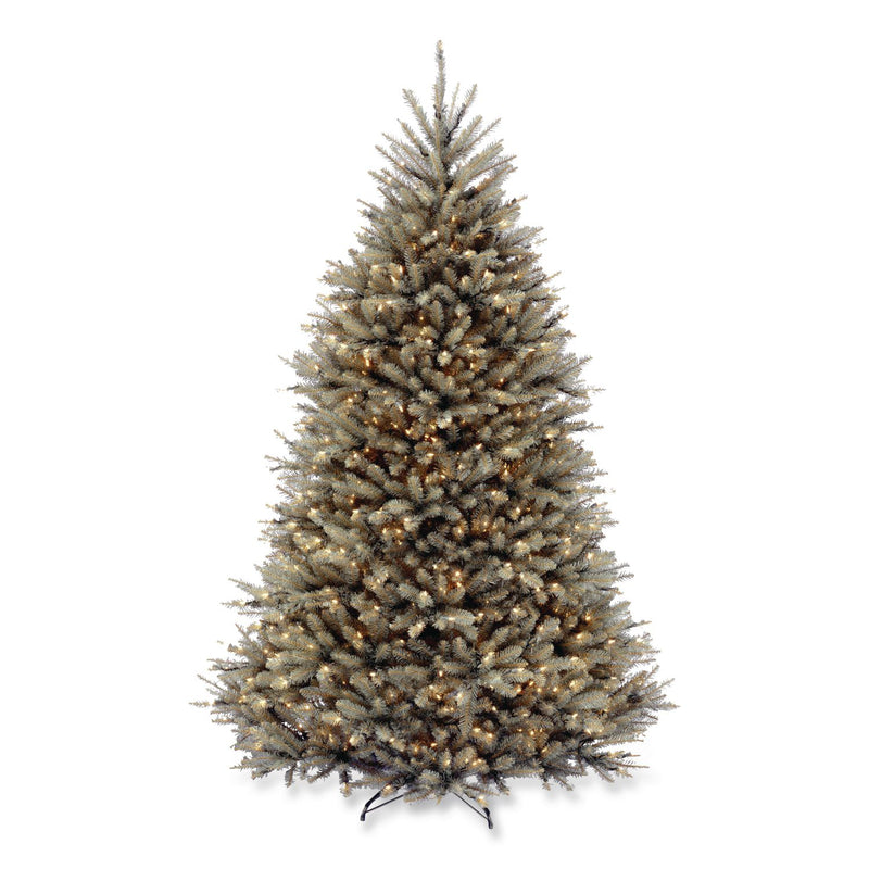 National Tree Company® Pre-Lit Dunhill Fir Blue Spruce Tree, 59" x 59" x 90", Blue Tree, Green Tree Stand (NTTDUBH75LO) Each