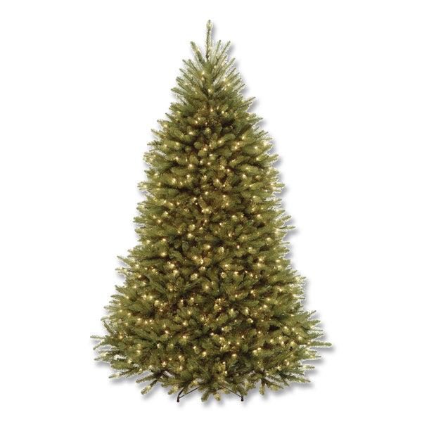 National Tree Company® Pre-Lit Dunhill Fir Tree with PowerConnect, Dual Color Lights, 52" x 52" x 84", Green Tree, Green Tree Stand (NTTDUH3D3070) Each