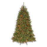 National Tree Company® Pre-Lit Dunhill Fir Tree, 59" x 59" x 90", Green Tree, Green Tree Stand (NTTDUH75RLO) Each