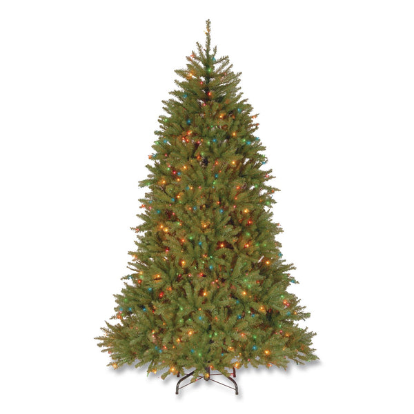 National Tree Company® Pre-Lit Dunhill Fir Tree, 59" x 59" x 90", Green Tree, Green Tree Stand (NTTDUH75RLO) Each