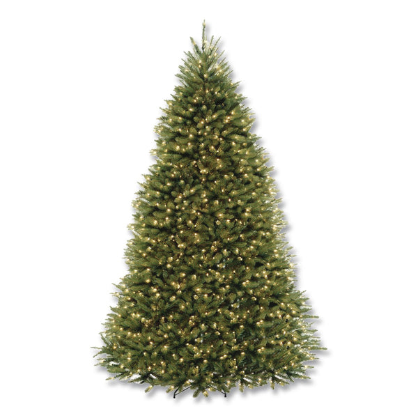 National Tree Company® Pre-Lit Dunhill Fir Tree, 66" x 66" x 108", 900 Clear Lights, Green Tree, Green Tree Stand (NTTDUH90LO) Each