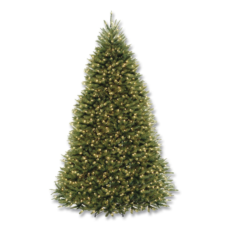 National Tree Company® Pre-Lit Dunhill Fir Tree, 66" x 66" x 108", 900 Clear Lights, Green Tree, Green Tree Stand (NTTDUH90LO) Each