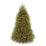 National Tree Company® Pre-Lit Dunhill Fir Tree with PowerConnect, Clear Lights, 52" x 52" x 84", Green Tree, Green Tree Stand (NTTDUH3300P70) Each
