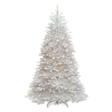 National Tree Company® Pre-Lit Dunhill Fir White Tree, 59" x 59" x 90", White Tree, White Tree Stand (NTTDUWH75LO) Each