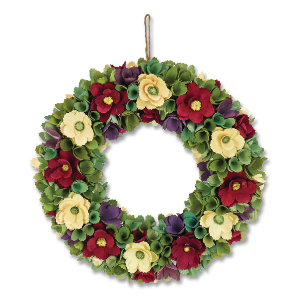 National Tree Company® Red and Cream Floral Wreath, 18" x 18" x 3.93", Red (NTTEG79B0027181) Each