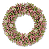 National Tree Company® Spring Pink Floral Wreath, 18" x 18" x 3.93", Pink (NTTEG79C0055181) Each