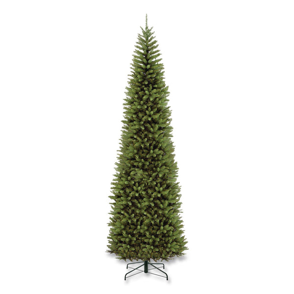 National Tree Company® Kingswood Fir Pencil Tree, 46" x 46" x 144", Green Tree, Green Tree Stand (NTTKW7500120) Each