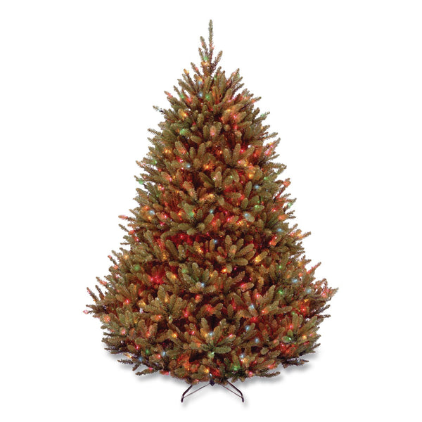 National Tree Company® Pre-Lit Natural Fraser Fir Tree, 60" x 60" x 90", Green Tree, Green Tree Stand (NTTNAFFMH175RLO) Each