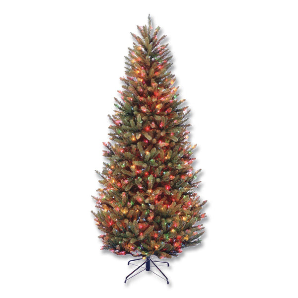 National Tree Company® Pre-Lit Natural Fraser Fir Slim Tree, 40" x 40" x 78", Green Tree, Green Tree Stand (NTTNAFFSLH165RL) Each