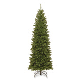 National Tree Company® North Valley Spruce Pencil Slim Tree, 32" x 32" x 90", Green Tree, Green Tree Stand (NTTNRV750575) Each