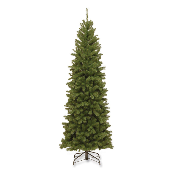 National Tree Company® North Valley Spruce Pencil Slim Tree, 32" x 32" x 90", Green Tree, Green Tree Stand (NTTNRV750575) Each