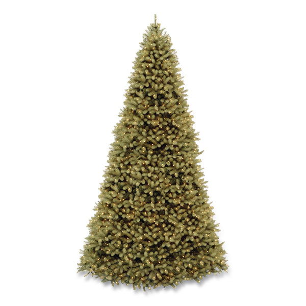 National Tree Company® Pre-Lit Downswept Douglas Fir Tree, 92" x 92" x 144", Green Tree, Green Tree Stand (NTTPEDD1312120) Each