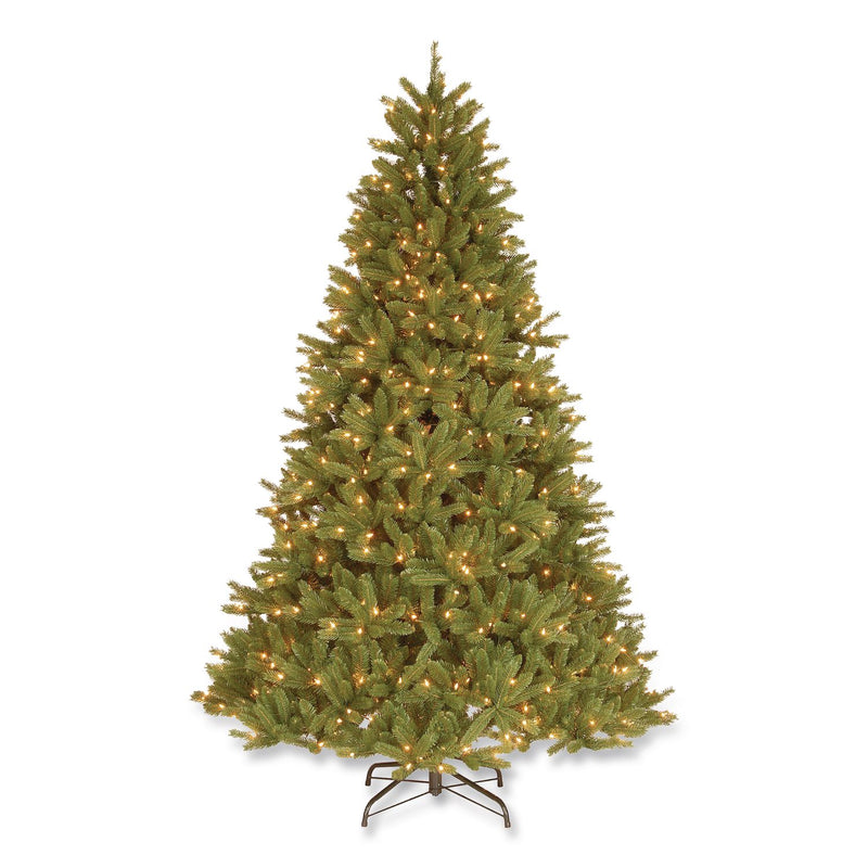 National Tree Company® Pre-Lit Grande Fir Medium Tree, 50" x 50" x 90", Green Tree, Green Tree Stand (NTTPEGF430775) Each