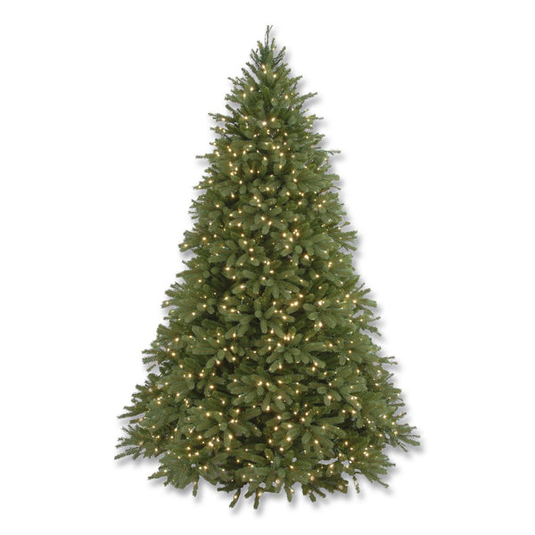 National Tree Company® Pre-Lit Grande Fir Pencil Slim Tree, 78" x 78" x 108", Green Tree, Green Tree Stand (NTTPEJF130090) Each