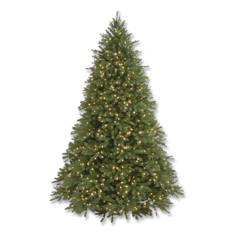 National Tree Company® Pre-Lit Grande Fir Pencil Slim Tree, 78" x 78" x 108", Green Tree, Green Tree Stand (NTTPEJF130090) Each