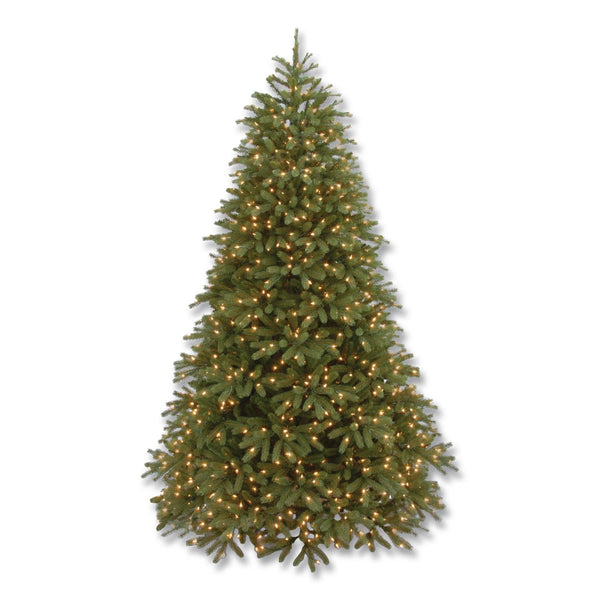National Tree Company® Pre-Lit Jersey Fraser Fir Medium Tree, 48" x 48" x 78", Green Tree, Green Tree Stand (NTTPEJF130265) Each