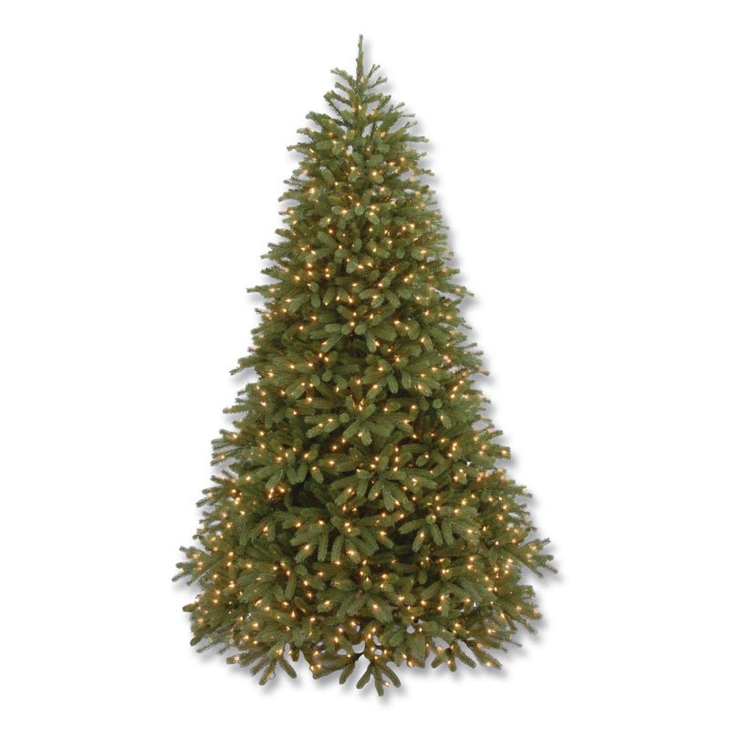 National Tree Company® Pre-Lit Jersey Fraser Fir Medium Tree, 48" x 48" x 78", Green Tree, Green Tree Stand (NTTPEJF130265) Each