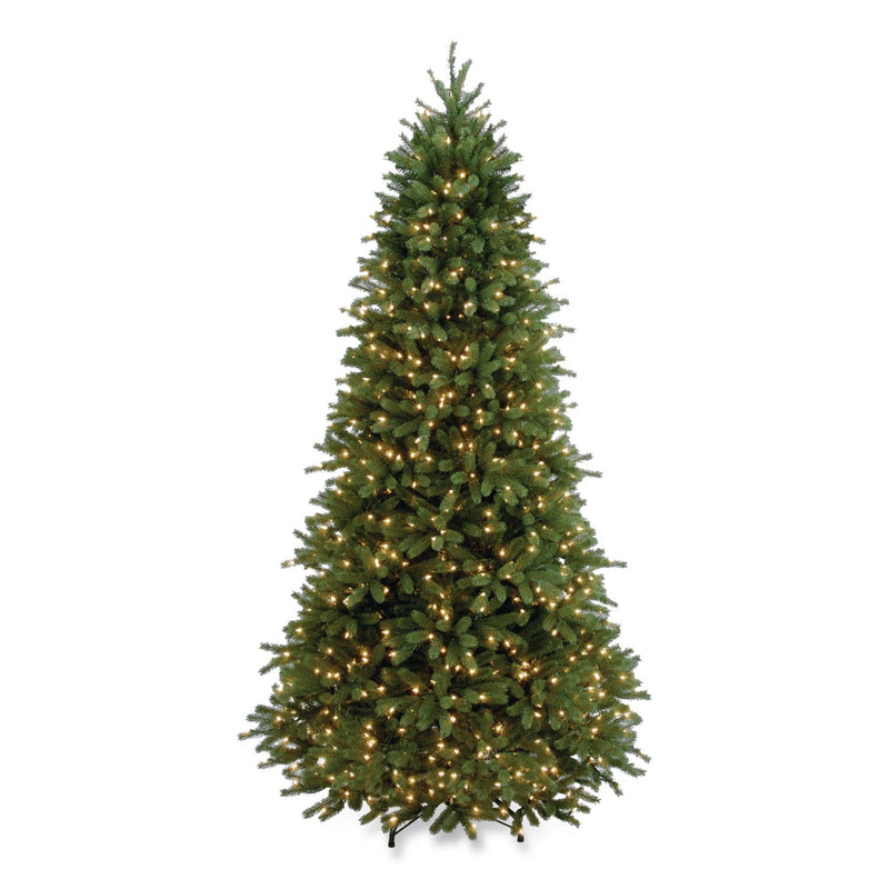 National Tree Company® Pre-Lit Jersey Fraser Fir Slim Tree, 43" x 43" x 78", Green Tree, Green Tree Stand (NTTPEJF130465) Each